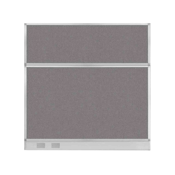 Hush Panel Configurable Cubicle Partition 6' x 6' Slate Fabric w/ Cable Channel